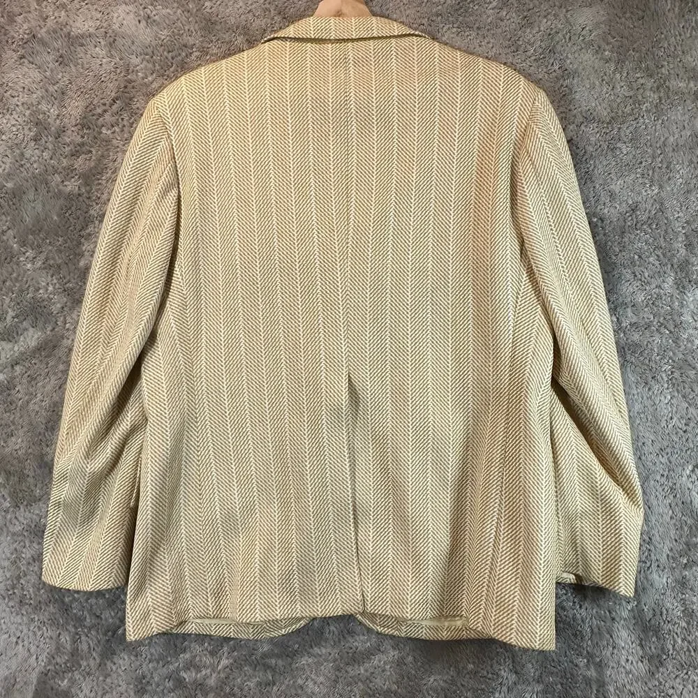 Vintage 70s Anderson L. Blazer Sport Coat Jacket Yellow Herringbone Leisure Suit